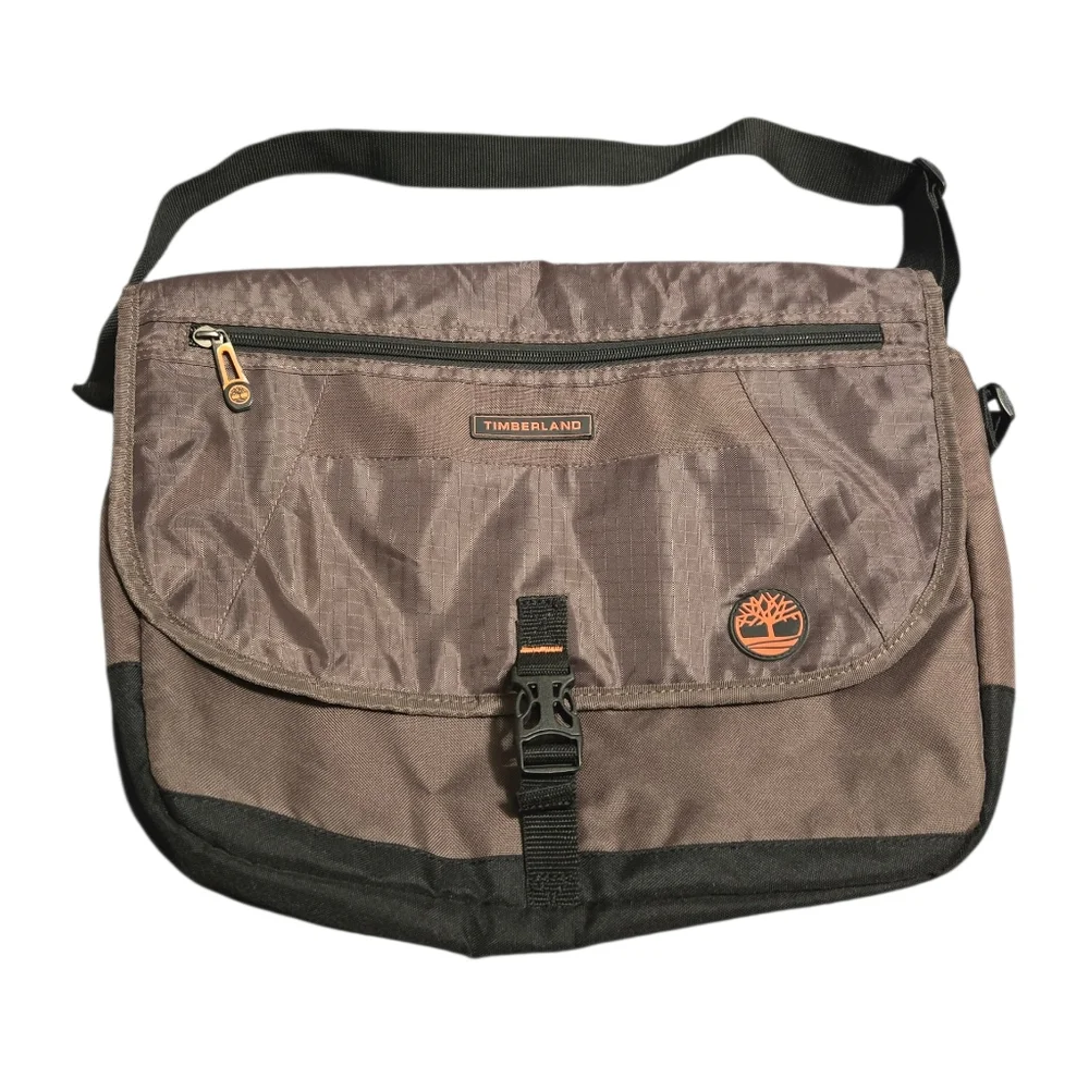Timberland Brown and Black Messenger Bag